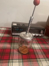 VTG Glass Nut Chopper Has Measurements Red Knob 1950’s Good Condition