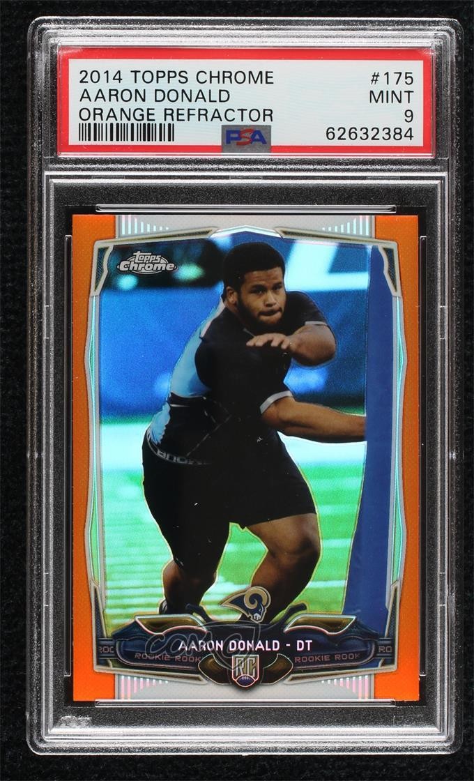 2014 Topps Chrome Retail Orange Refractor Aaron Donald #175 PSA 9 MINT tw0
