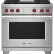 Wolf M Series 36" 4 Sealed Burners+Infrared Griddle Dual-Fuel Range DF36450GSP