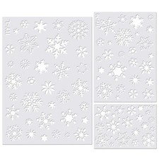 Christmas Snowflake Stencil Template, Reusable Plastic Craft Drawing Painting...