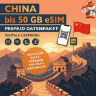 eSIM China Prepaid SIM Karte 1-50GB 4G 5G LTE Asia Reise Daten QR Sofort Versand