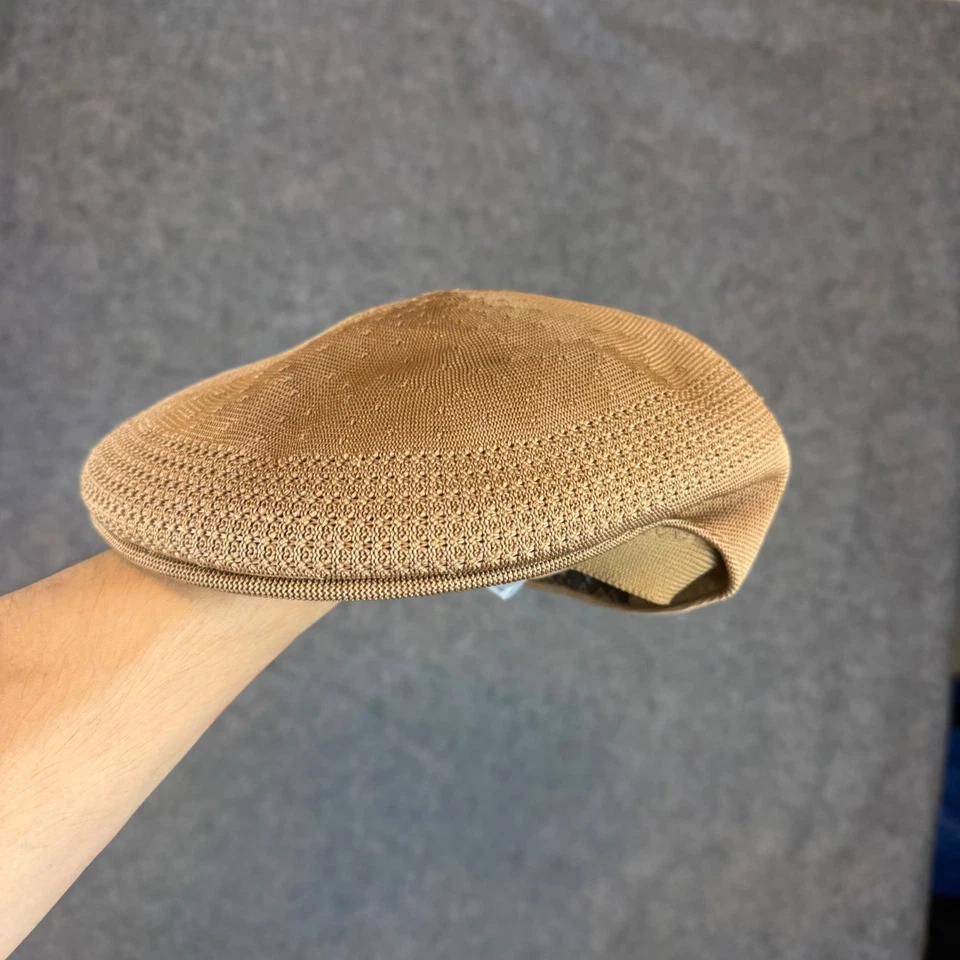 Kangol Tropic 504 Ventair Tan Flat Cap Ivy S Small Kangaroo Logo Unisex - Image 2 of 4