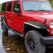 4pcs Front Rear Fender Flares Flat For 2007-2018 Jeep Wrangler Jk Jku Off Road