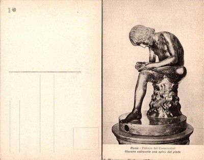 Roma Palazzo dei Conservatori Postcard Italy Statue Giovane estraente Una Spina