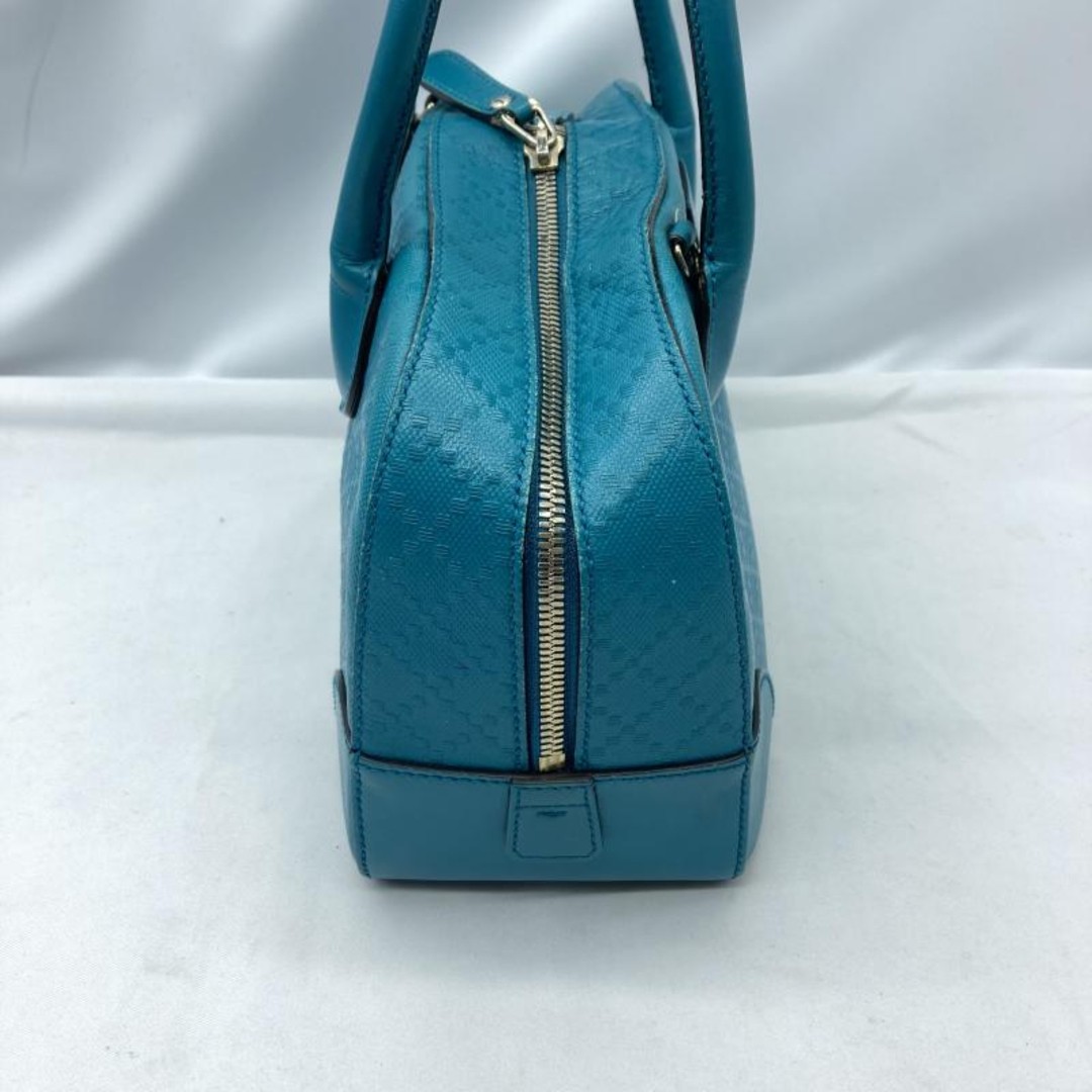 GUCCI Bright Diamante Handbag Blue Used 354224 520981 Ladies Leather Bag thumbnail 4
