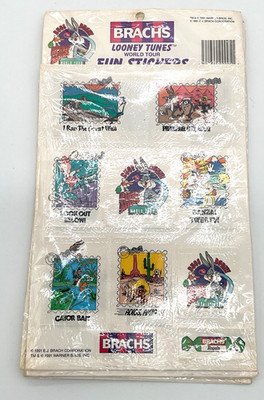 Retro 1991 Warner Bros. Brach's Looney Tunes World Tour Fun Stickers 3 Pkgs