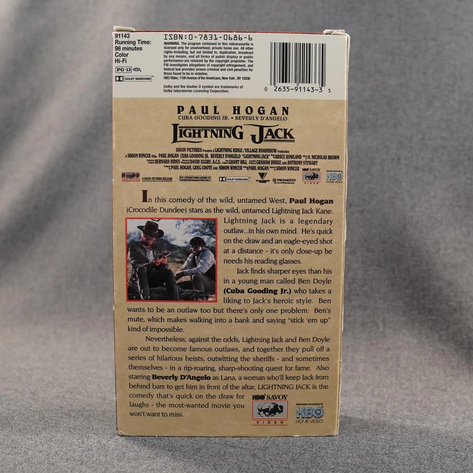 Lightning Jack VHS 1994 Western Comedy Movie Paul Hogan Cuba Gooding Jr HBO - Image 4 of 4