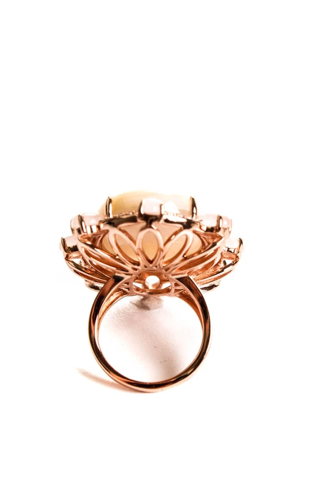 Anillo doblete de madreperla enchapado en oro rosa de plata de ley Rarities para mujer Foto 3 de 4