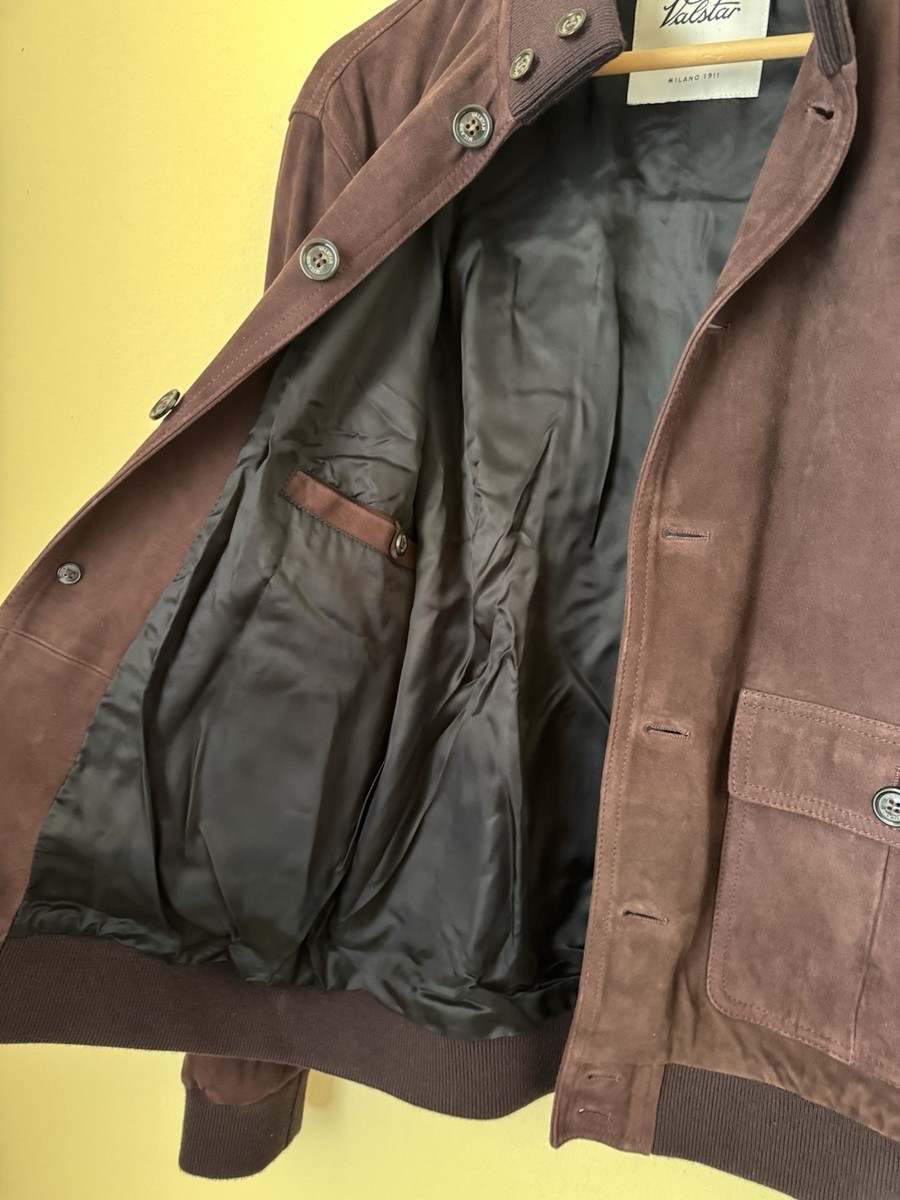 Valstar Lined Valstarino Bomber Jacket Suede Leather Caffe Brown