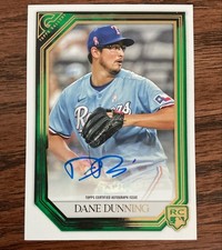2021 Topps Gallery - Rookie Autographs Dane Dunning #RA-DD Green /99 (AU, RC)
