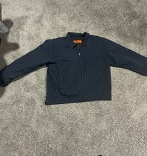 Cintas Navy Work Jacket Large 671-20 Quilted Lining Polyester Cotton Nylon