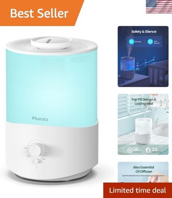 Large Room 2.5L Cool Mist Humidifier & Essential Oil Diffuser - 28 Hours Runtime