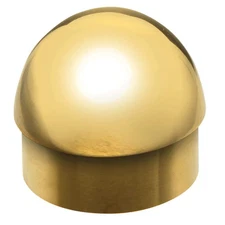Lavi 00-602/1H Rounded End Cap For Handrail Tubing Polished Brass Finish
