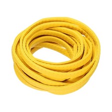 0.3 Inch Wide 197 Inch Length Double Stitching Flat Leather Strap, Yellow