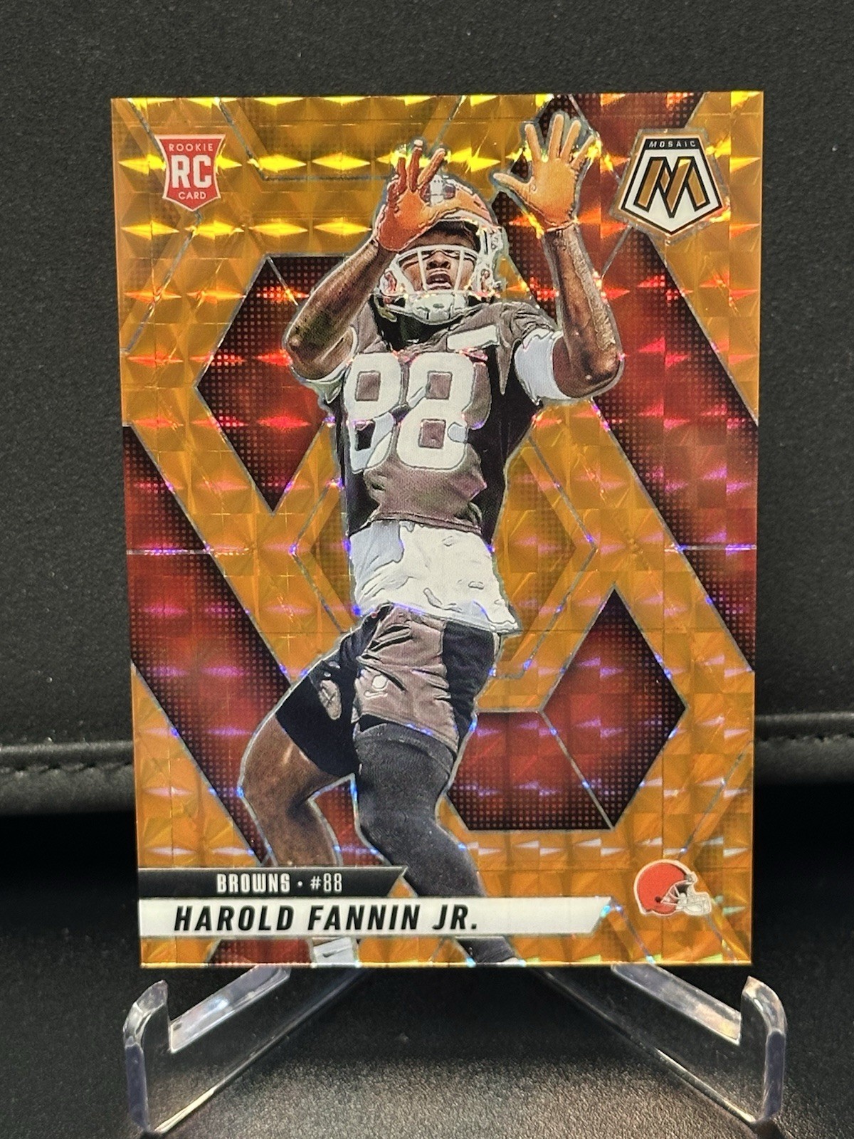 HAROLD FANNIN JR. 2025 Mosaic #384 ORANGE Prizm /199 RC Cleveland Browns Rookie!