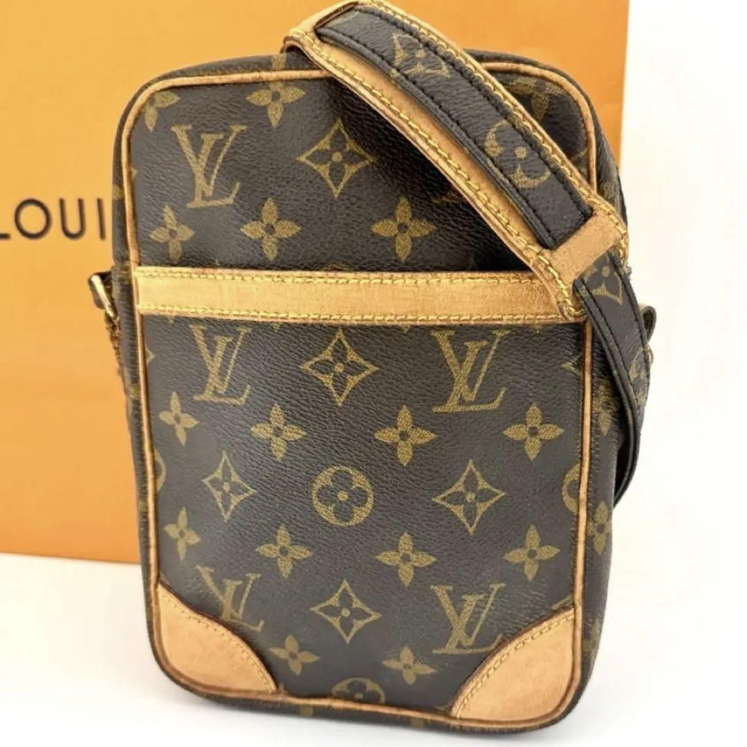 Louis Vuitton Danube Monogram Leather Shoulder Bag Crossbody Classic Style