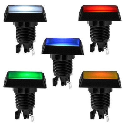 1/2/3/4/5* Arcade Square Rectangle Button LED Push Illumilated With Microswitch