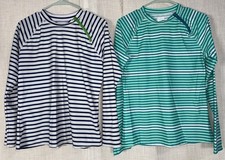 CABANA LIFE Women s Large Lot of 2 UPF 50 Stripe Zipper Swim Top Rash Guard