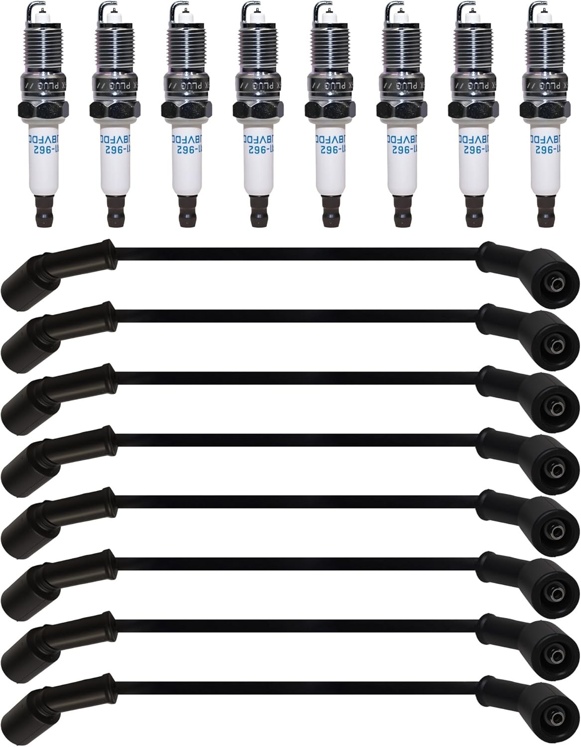 8pcs Tune Up Kit 9748HH 41-962 Spark Plugs & Wires for Chevy GMC V8 4.8 5.3 6.0