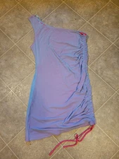 Fashion Nova "Ruched Lace Up" Blue/Combo Mini Dress Women Size 1X