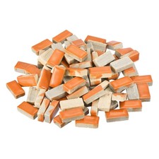 250g Ceramic Mosaic Tiles for Crafts Bulk, Rectangle Orange Ceramic Tiles