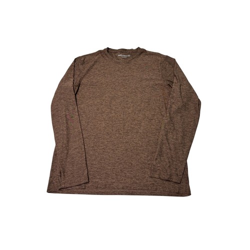Outdoor Voices Mens Medium Brown Heathered Long Sleeve Active T-Shirt Crew Neck