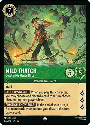 Milo Thatch - Getting His Hands Dirty  Wilds Unknown 82/204 (SR) NM
