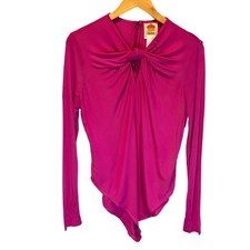 Farm Rio NWT Bright Pink Long Sleeve Bodysuit - size Large