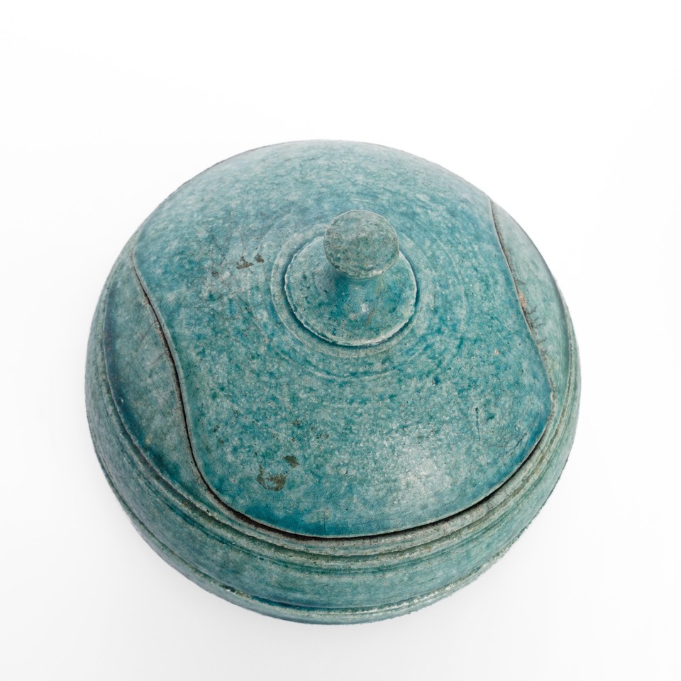 Rick Hand Rick Loewenkamp Raku Pottery Jar Hand Made Signed Blue-Green Glaze | eBay