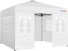 10X10 FT Pop up Canopy Tent with 4 Side Walls & One-Push Setup & Roller Bag, Out
