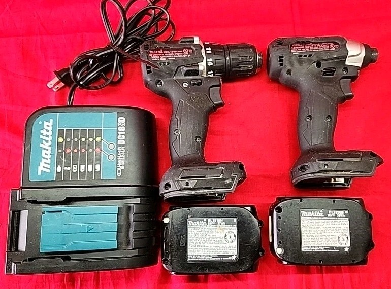 Makita Drill 18v Red Battery MAKITA 18V XFD15/XDT18 Impact/Drill