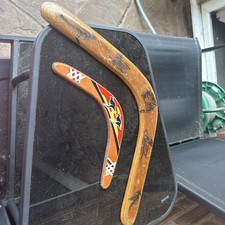 Vintage Australian Display Boomerangs Aboriginal Art Kangaroos 
