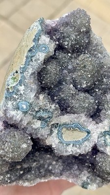 Natural 2.25 lb Botryoidal Chalcedony Druzy Cluster- Unique Eye Agate Formations