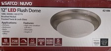 Nuvo Lighting 62/686 LED 12" Twist & Lock Ceiling Fixture - Brushed Nickel READ