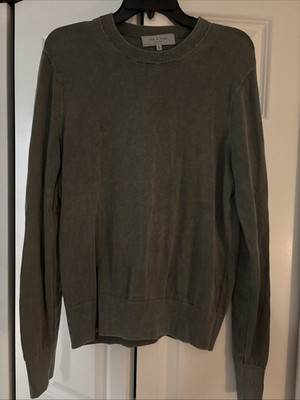 Rag and Bone Distressed Green Sweatshirt Women's Size Medium Long Sleeve