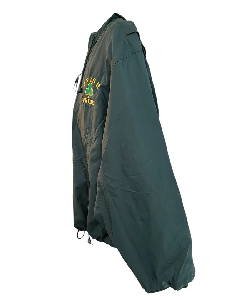 Chaqueta de nailon aislada con capucha verde orgullo irlandés XL para hombre bordada bandera de Irlanda Foto 3 de 4