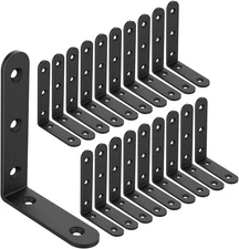 20 PCS L Corner Brace Heavy Duty Shelf Brackets 4 x 3 In L Joint Angle Brackets