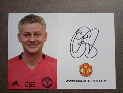 MANCHESTER UNiTED F.C. OLE GUNNAR SOLSKjAER-HAND SIGNIERT KARTE # 2