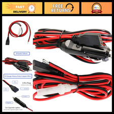 2 Pack 15A Fused Power Cord for CB Ham Radios, 3-Pin Plug  12V Cigarette Lighte