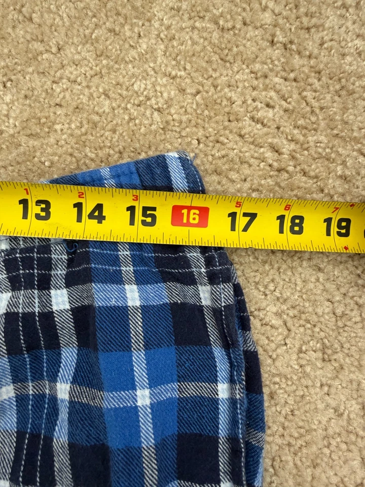 Saddlebred 男式大号蓝色格子法兰绒睡衣裤休闲裤棉质 — 第 4/4 张图片