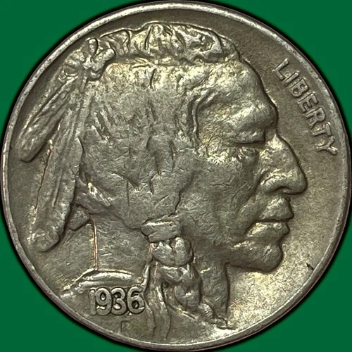 1936 Buffalo Nickel Extremely Fine XF Coin #35313