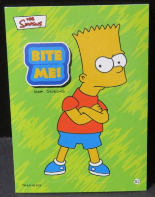 NS10 2002 TOPPS THE SIMPSONS STICKER #10 BART BITE ME | eBay