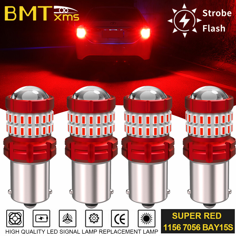 「168」08-10　BMWE605　レッドネオンLEDバーテールブレーキライト 4pcs For BMW E46 E60 E90 F30 1156 7506 LED Brake Stop Tail Light