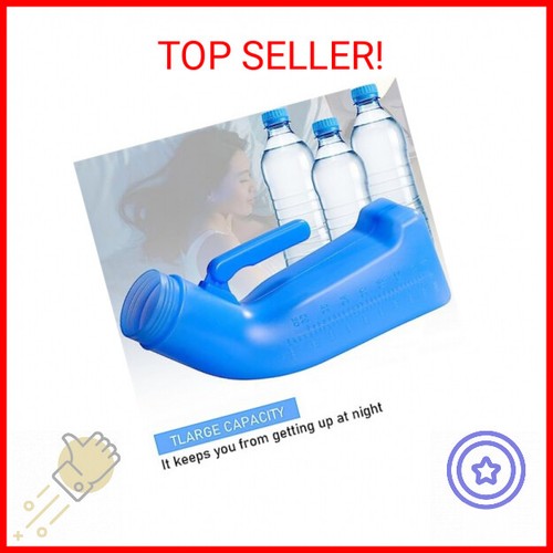 Urinal Bottle Male Urinals Portable Urine Bottle with Screw Lid 1200 ml Plastic - Picture 2 of 2