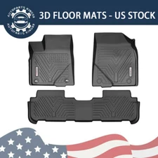 3D Floor Mats for 2014-2019 Toyota Highlander All Weather TPE Rubber Floor Liner