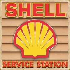 SHELL GASOLINE GAS SERVICE STATION BANNER SIGN GARAGE MURAL MED L XL XXL SIZES
