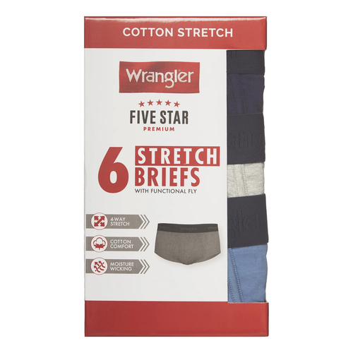 Wrangler Men's 2XL 44-46 Cotton Stretch Brief Set Underwear for Men 6 Pack NEW - Picture 13 of 16