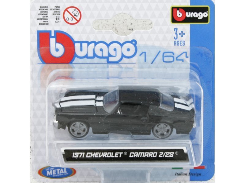 CHEVROLET Camaro Z/28 - 1971 - black / white - Bburago 1:64 | eBay