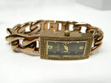 Beautiful PEUGGEOT ROSE GOLD tone chain style Ladies bracelet watch PQ25004