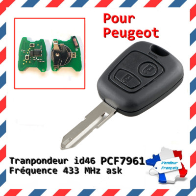Llave Virgen + Electrónico Transpondedor ID46 PCF7961 para Peugeot 206 206CC |